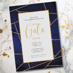 Corporate Gala Dinner Elegant Blue och Guld Inbjudningar