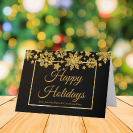 Corporate Glad helg Chic Black Guld Snowflake
