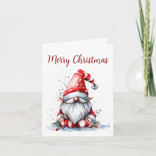 Corporate Glad helg Gnome Folded Hälsning Kort (Framsida)