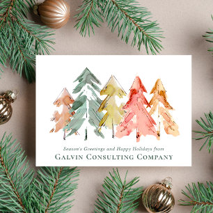 Corporate Gräs Träd Watercolor Helgkort