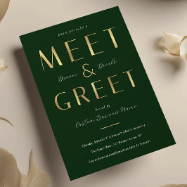 Corporate Green & Gold Business Meet and Greet Inbjudningar