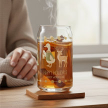 Corporate holiday gifts Glass Can Reindeer