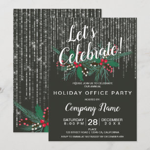 Corporate jul mistletoe string ljus inbjudningar