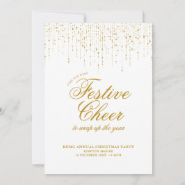 Corporate Julfest Festive Cheer White Guld Inbjudningar