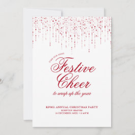 Corporate Julfest Red White Festive Cheer Inbjudningar