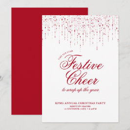 Corporate Julfest Red White Festive Cheer Inbjudningar