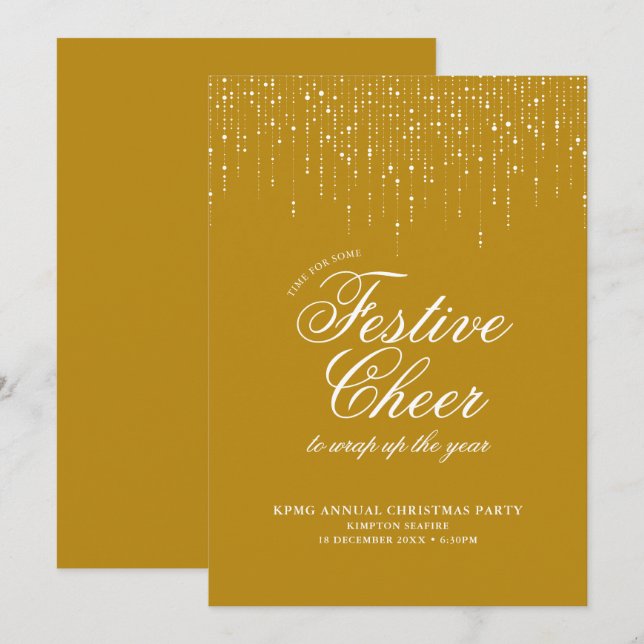 Corporate Julfest White Festive Cheer Inbjudningar (Fram/baksida)