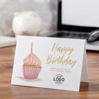 Corporate Logotyp Cute Soft Tones Cupkaka Birthday