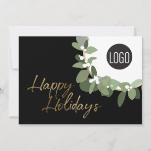 Corporate Logotyp Glad helg No Photo Modern Holi Julkort