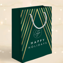 Corporate Logotyp Grönt Guld Geometric Julgran