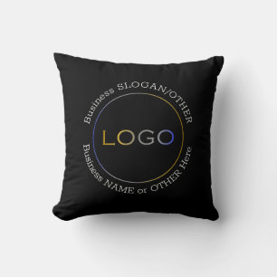 Corporate Logotyp Namn Slogan Center Front Black Kudde