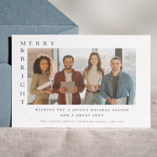 Corporate Merry & Bright jul Modern Photo Vykort