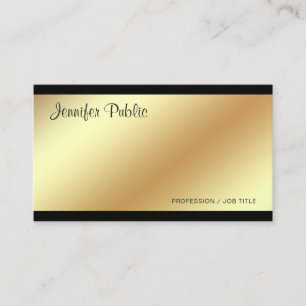 Corporate Modern Elegant Black and Guld Plain Visitkort