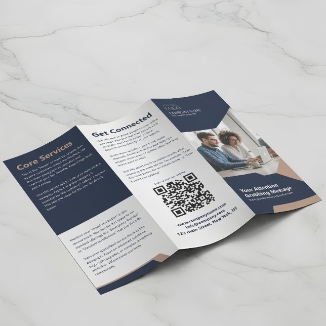 Corporate Portfolio Modern Elegant Trifold Brochur Reklamblad (Skapare uppladdad)