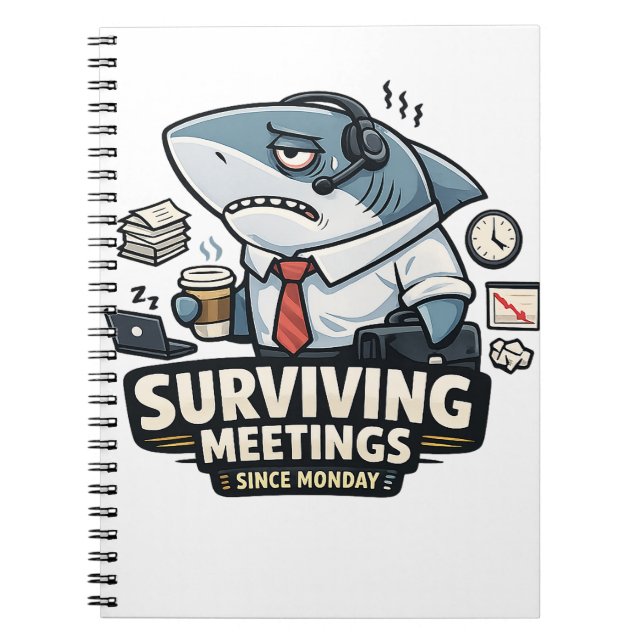 Corporate Shark Notebook | Överleva möten ärligt Anteckningsbok (Framsidan)