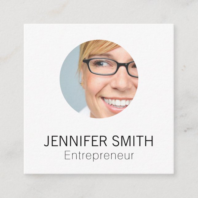 Corporate Sleek (svart/vit) Fyrkantigt Visitkort (Framsida)