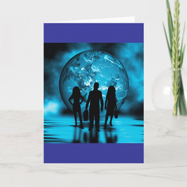 Corporate Team Silhouette Futuristic Business Kort (Skapare uppladdad)