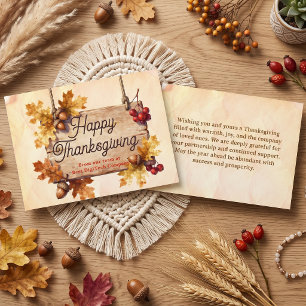 Corporate Thanksgiving Rustic Höst Aquarell  Kort