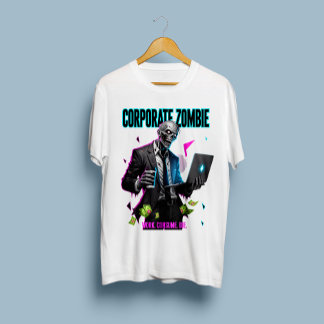 Corporate Zombie - jobba. Konsument. Dö. T-Shirt