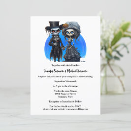 Corpse bride groom day black blue gothic gothic go inbjudningar