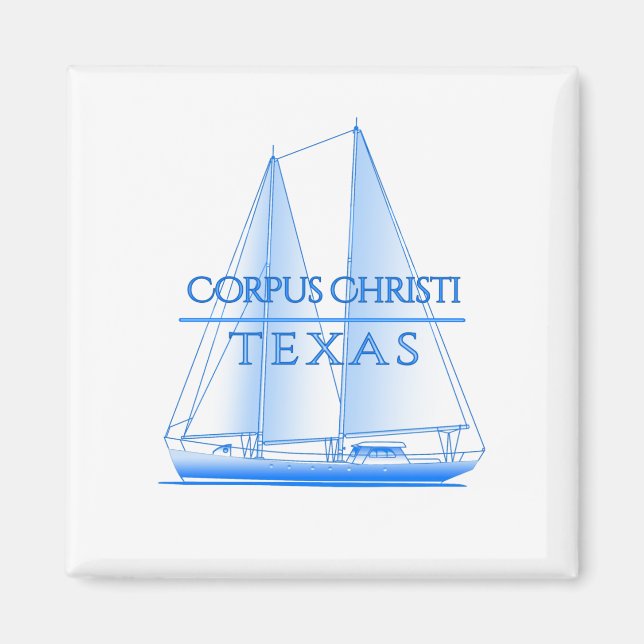 Corpus Christi Coastal Nautical Sailing Sailor Magnet (Framsidan)