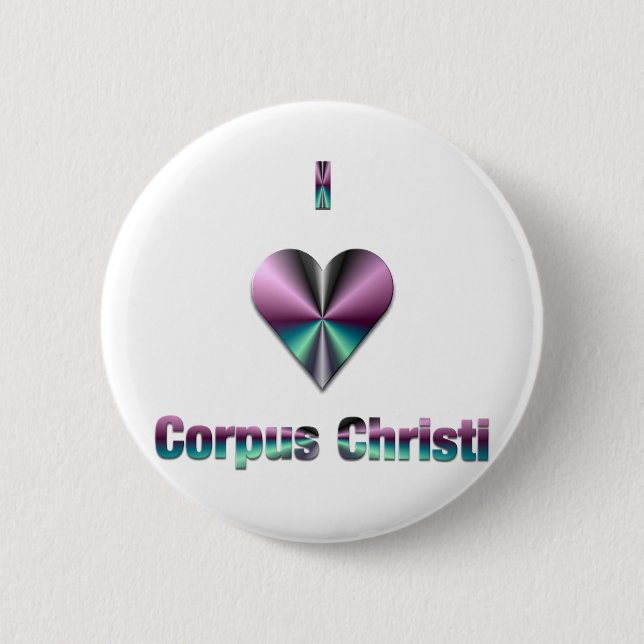 Corpus Christi - Lila och turkos Knapp (Framsida)