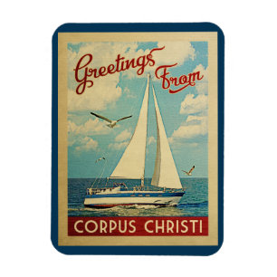 Corpus Christi segelbåtvintage resor Texas Magnet