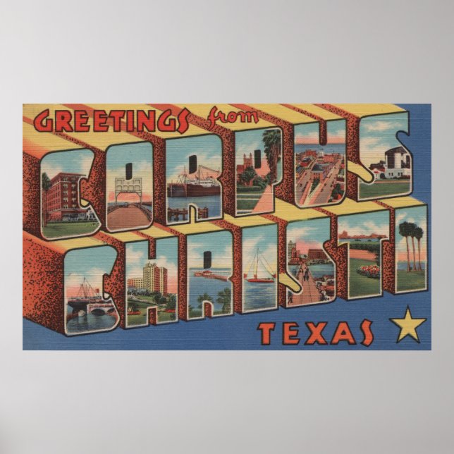 Corpus Christi, Texas - Large Brev Scenes Poster (Framsidan)