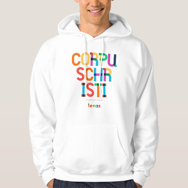 Corpus Christi Texas Mid Century, Pop Art Hoodie (Framsida)