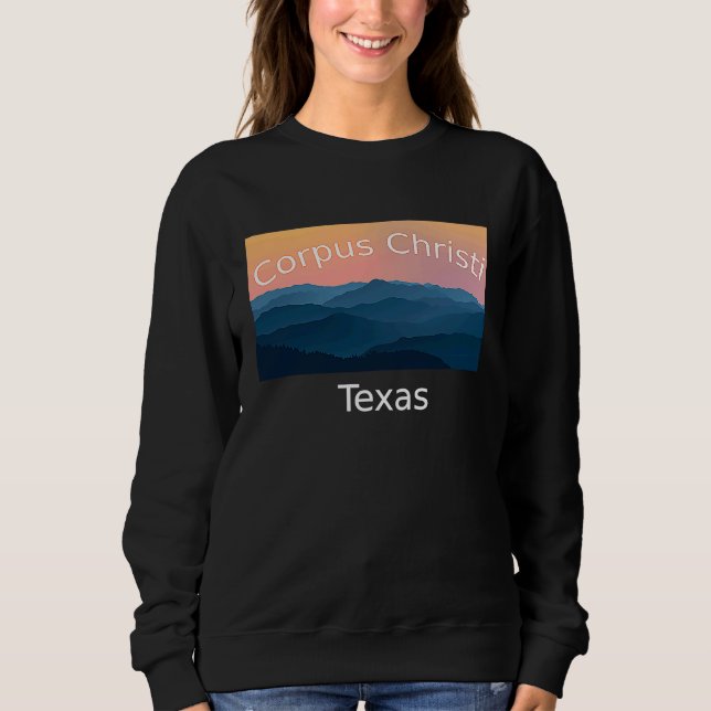 Corpus Christi Texas Mountain sunset hometown T Shirt (Framsida)