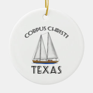 Corpus Christi Texas segla Julgransprydnad Keramik