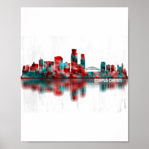 Corpus Christi Texas Skyline Poster