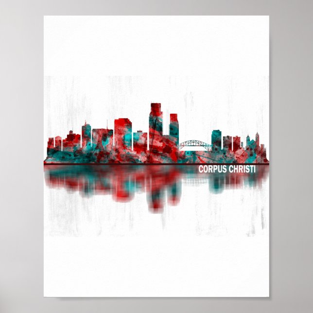 Corpus Christi Texas Skyline Poster (Framsidan)