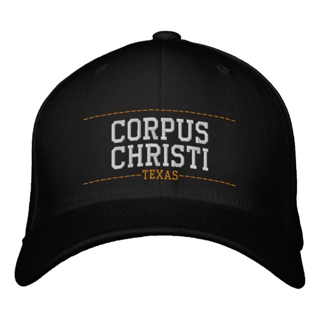 Corpus Christi Texas USA Embroiderhattar Broderad Keps (Framsida)