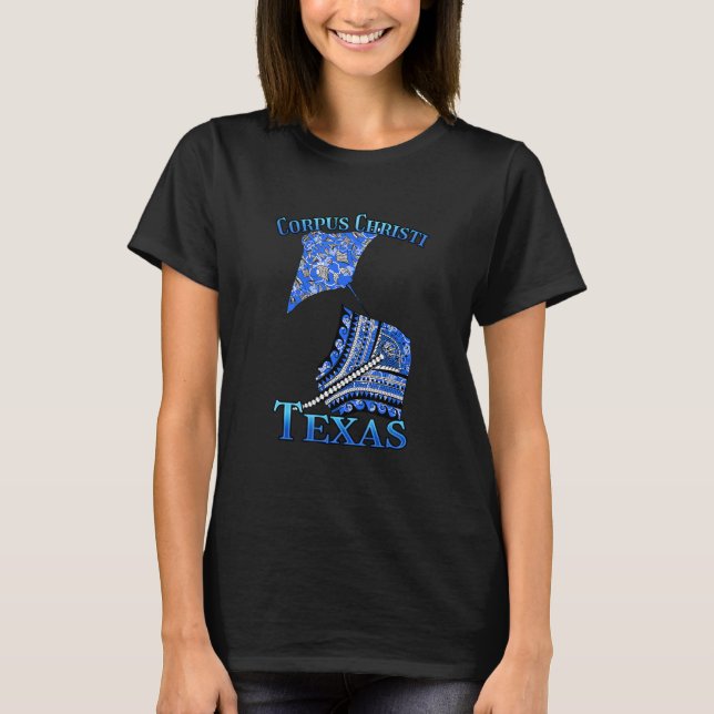 Corpus Christi Texas Vacation Tribal Stingray T Shirt (Framsida)