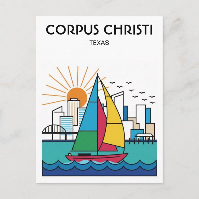 Corpus Christi Texas Vykort (Framsida)