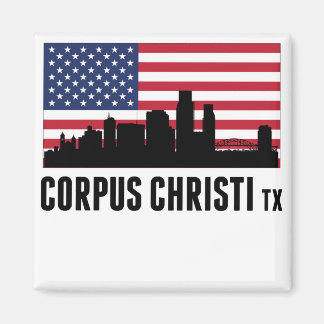 Corpus Christi TX American Flagga Magnet