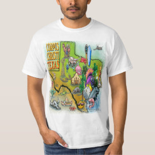 Corpus Christi Tx Tecknad Karta T Shirt