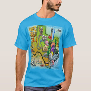 Corpus Christi Tx Tecknad Karta T Shirt