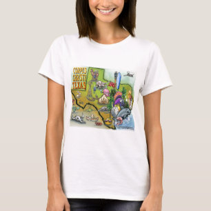 Corpus Christi Tx Tecknad Karta Tee Shirt