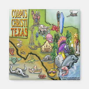 Corpus Christi Tx tecknadkarta Magnet