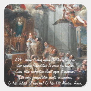 CORPUS SIGNUM FÖR AVE VERUM FYRKANTIGT KLISTERMÄRKE