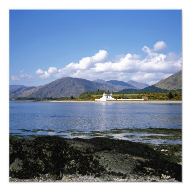 Corran Lighthouse Loch Linnhe Scotland Fototryck (Framsidan)