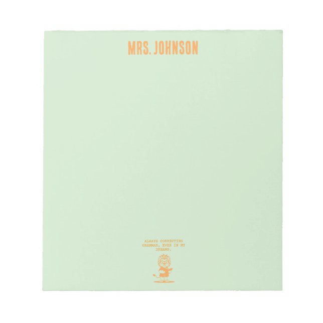 Correcting Grammar In My Dreams Funny Teacher Anteckningsblock (Framsida)