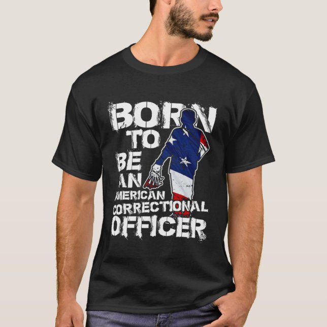 Correctional Officer Distressed American USA Flag T Shirt (Framsida)