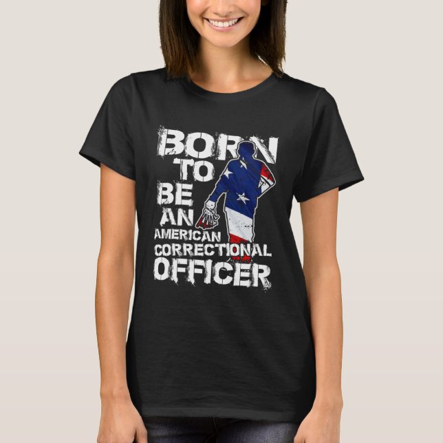 Correctional Officer Distressed American USA Flag T Shirt (Framsida)