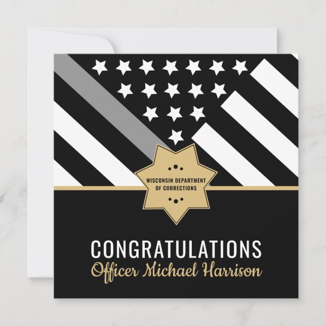 Corrections Officer Thin Silver Line Graduation (Framsida)