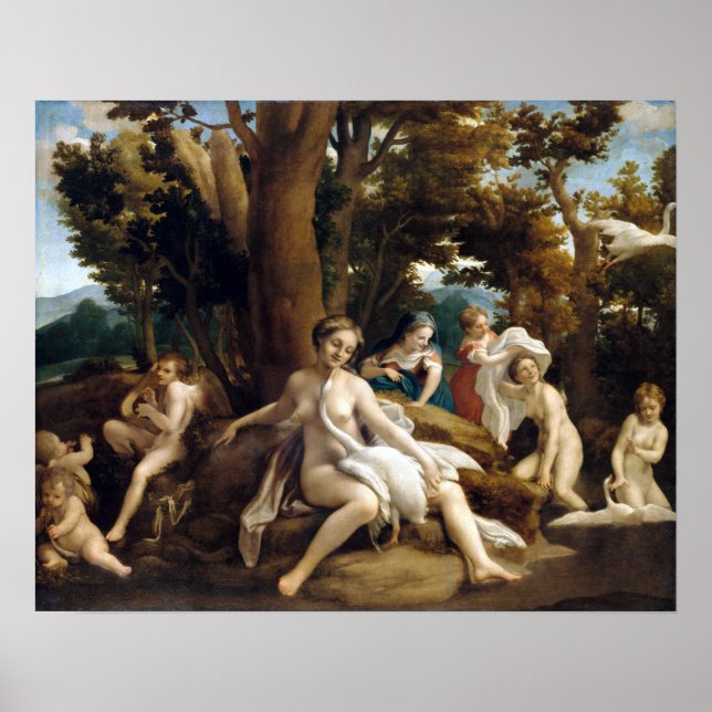 Correggio Leda och Svan Poster (Framsidan)