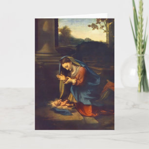 Correggio- tillbedjan av barnet kort