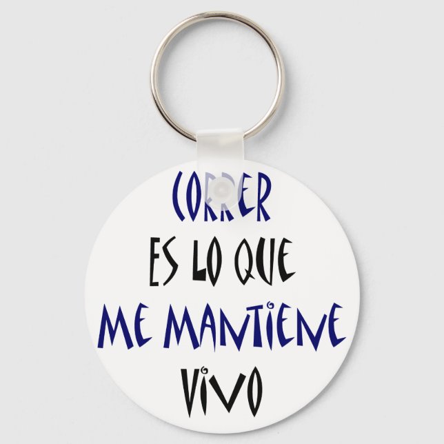 Correr Es Lo Que Me Mantiene Vivo Nyckelring (Framsida)